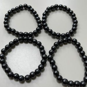 Crystal Hematite Beaded Magnetic Bracelets, 4 pack